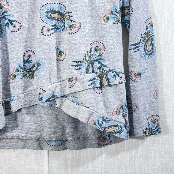 Loft Grey Crossover Paisley Sweatshirt Sweater Size L - Picture 5 of 11